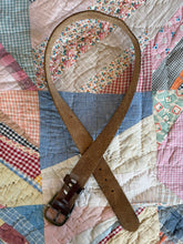 Vintage Brown Floral Leather Belt