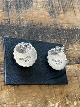 Vintage sterling silver + green gaspeite earrings