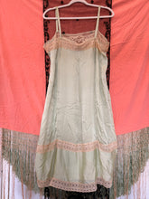1920’s Green Silk Lace Slip Dress | M/L