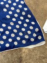 Vintage Blue+White Polkadot Silk Scarf