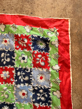50’s silk floral small square scarf