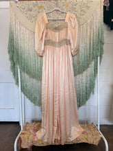 Antique 30’s Iris Silk & Rayon Peach Peignoir Robe Slip Set | sm/m