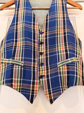 60’s Madras Plaid Taffeta Vest | Xs/Sm
