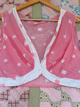 60’s pink shamrock blister crepe cotton crop top | medium