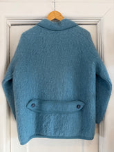 60’s Shaggy Blue Mohair Cardigan | Size Medium