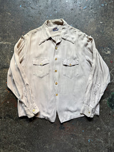 50’s National rayon loop collar shirt | large