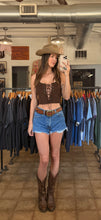 70’s Chocolate Suede Leather Corset Top | sm/m
