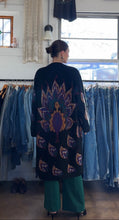 Vintage peacock/novelty pattern long cardigan|large