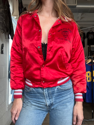 Vintage Red Devis satin bomber jacket | sm/m