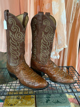 Vintage Tony Lama Brown Snakeskin Boots|9.5 D