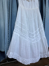 70’s Sheer Gauzy Cotton Strapless Crochet Dress | large