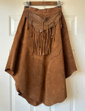 Vintage Phoenix suede skirt with beaded fridge belt- xs