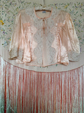30’s Peach Satin Tulure Bed Jacket | Medium