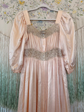 Antique 30’s Iris Silk & Rayon Peach Peignoir Robe Slip Set | sm/m