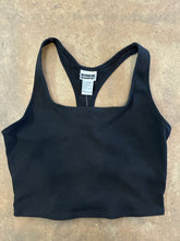 Black crop tank top|size large