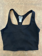 Black crop tank top|size large