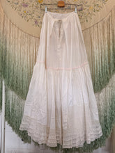 Antique Edwardian Layered lace embroidered petticoat skirt | xs