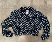 Vintage sheer star crop button up|medium