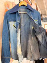 Vintage 70’s Handmade Denim Scrap Selvedge Studded Shirt | M/L
