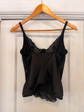 Vintage Black Nylon & Lace Bustier Corset | 34 B