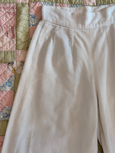 40’s ivory corduroy high waisted wide leg trousers | waist: 26"