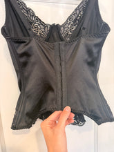 Vintage Black Nylon & Lace Bustier Corset | 34 B