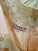 Antique 30’s Iris Silk & Rayon Peach Peignoir Robe Slip Set | sm/m