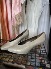 Vintage Prevata Italy Woven Cream Leather Pointed Toe Pumps Heels|size 9