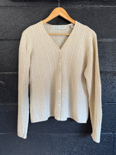 Vintage 90’s Valerie Steven’s ribbed cashmere cardigan | large
