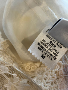 80’s Satin & Lace drop waist slip set | Medium