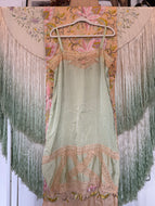 1920’s Green Silk Lace Slip Dress | M/L