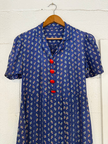 30’s 40’s cold rayon dress | small