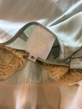 80’s does 20’s seafoam silk & ivory lace  layered skirt | size 6