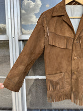 Vintage 1960s Jo-O-Kay Brown Suede Fringe Western Jacket|Medium
