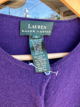 Vintage Ralph Lauren purple wool cardigan sweater- medium