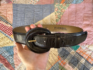 Vintage Fossil black leather belt