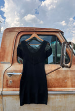 80’s 90’s Joy Western Black Bodycon Mesh Fringe Dress | small
