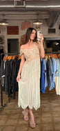 Antique 30’s Silk Chiffon pale blue slip dress | large