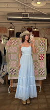 70’s Pale Blue Prairie Dress | M/L