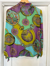 70’s Italian viscose novelty print blouse- medium