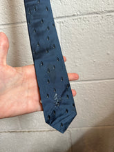 Vintage 100% Silk Blue Geometric Pattern Men's Necktie