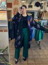 Vintage peacock/novelty pattern long cardigan|large