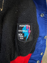 Vintage 1980s New York Giants NFL Satin Bomber Jacket - Royal Blue Full-Snap Varsity Coat|Large