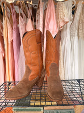 Vintage Dexter two tone leather & suede cowgirl boots | size 9