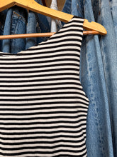 Vintage Black & White Cutoff Stripe Tank | Small