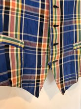 60’s Madras Plaid Taffeta Vest | Xs/Sm
