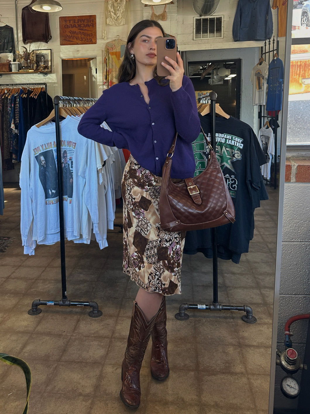 Vintage Ralph Lauren purple wool cardigan sweater- medium