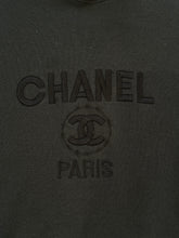 Vintage 80s/90s Chanel Bootleg Embroidered Crewneck Sweatshirt Faded Black|Large
