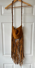 Vintage 60’s/70’s Suede Crossbody Purse With Braided Strap + Long Fringe