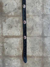 Vintage 90’s Western Black Leather Tooled Concho Belt
